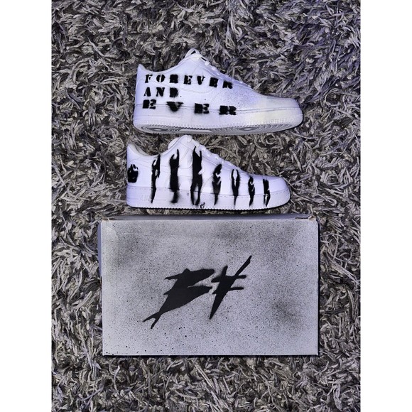 Nike Air Force 1 x AGONYGOYS Custom Low Knowledge Key Forever Shoes White Black